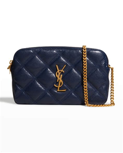 saint laurent becky ysl quilted double zip pouch bag